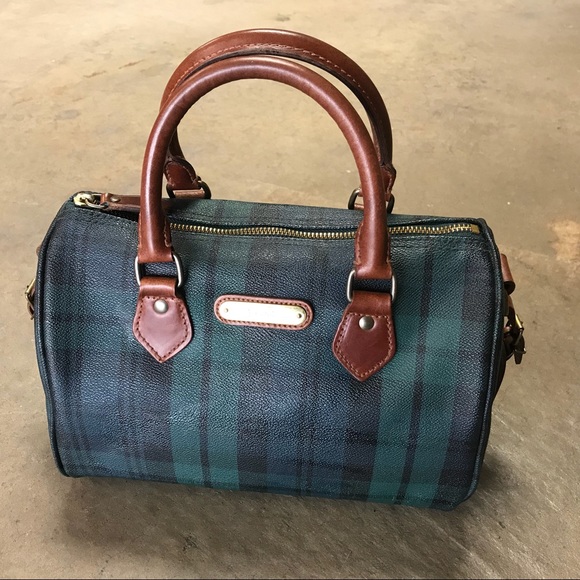 vintage ralph lauren plaid bag